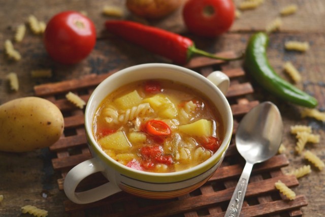 Суп с макаронами и овощами — когда быстро, полезно и вкусно Суп с макаронами и овощами — когда быстро, полезно и вкусно