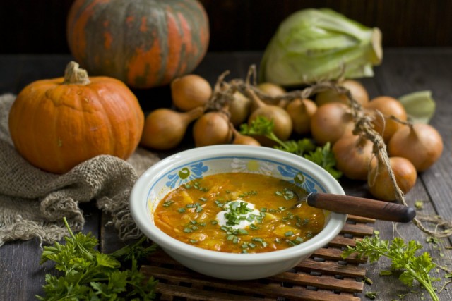 Вкусный вегетарианский суп с тыквой для разгрузочных дней