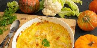 Нежная запеканка с цветной капустой и тыквой