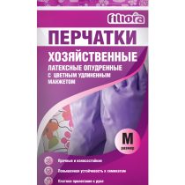 Перчатки FILIORA c цветным удлиненным манжетом надежно защищает руки от воздействия грязи и воды при любых бытовых и хозяйственных работах Перчатки FILIORA c цветным удлиненным манжетом надежно защищает руки от воздействия грязи и воды при любых бытовых и хозяйственных работах